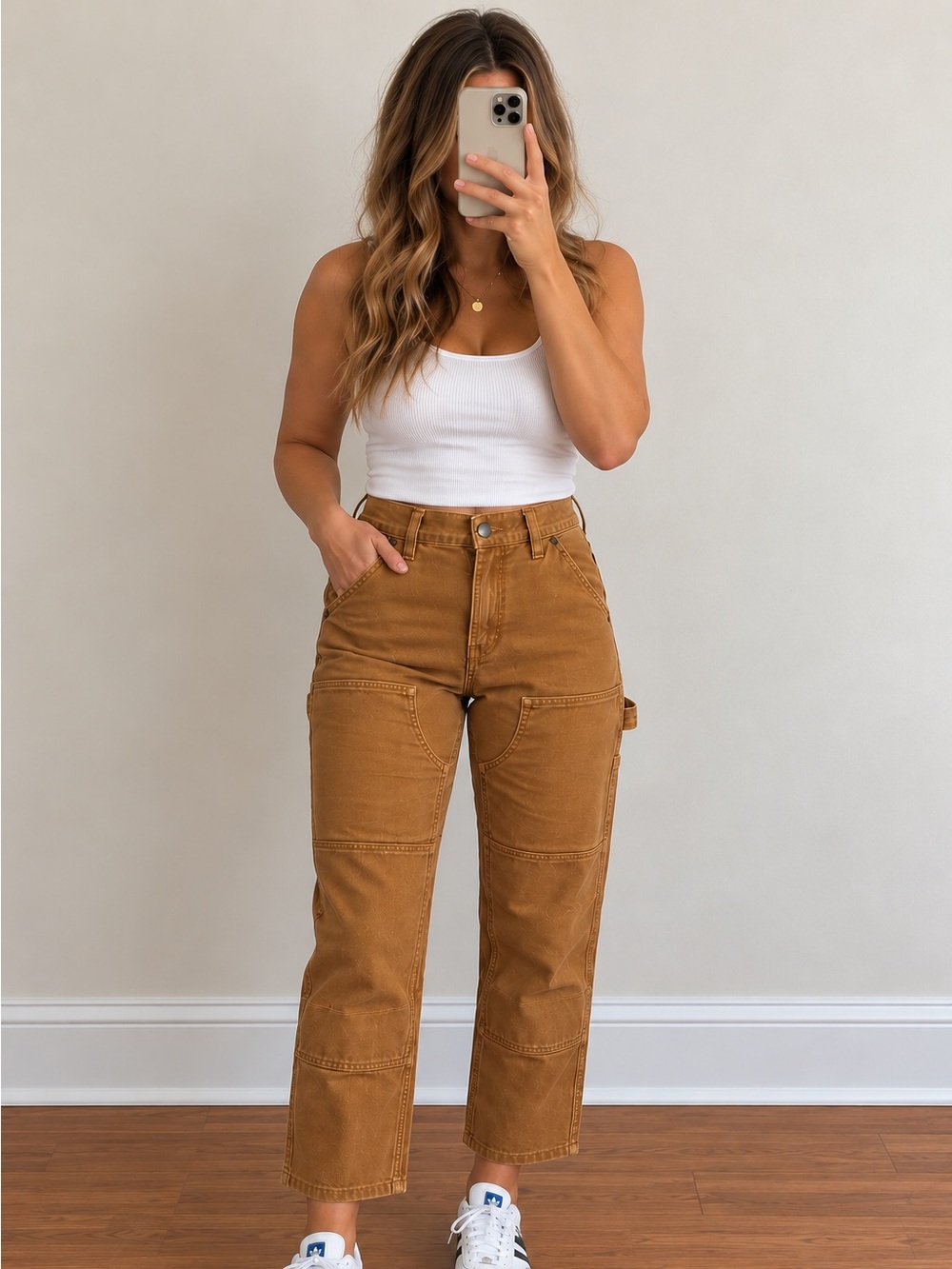 Carhartt Straight Leg Work Pants in Brown